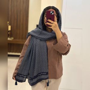 خرید اینترنتی شال نخ پنبه چهارفصل طرحدار