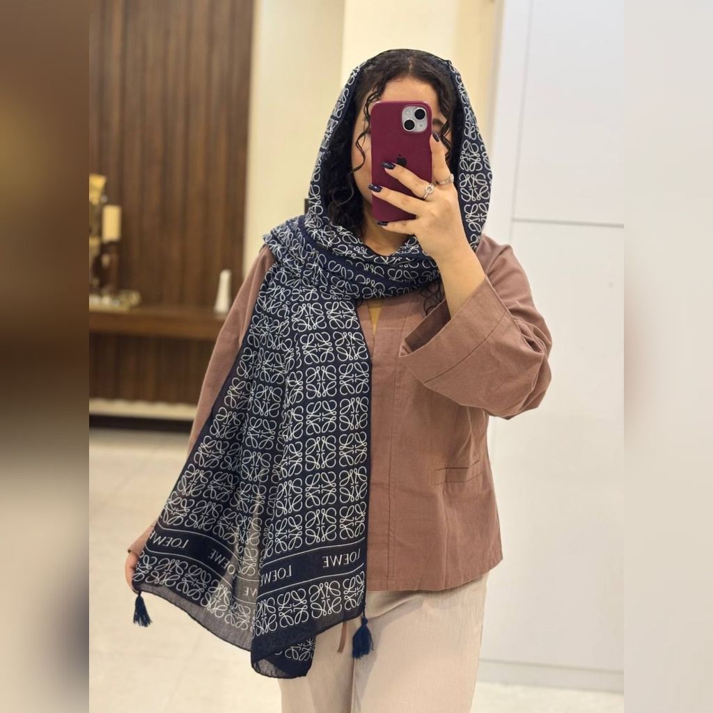 خرید آنلاین شال نخ پنبه چهارفصل طرحدار