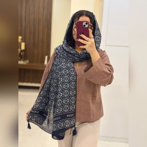 خرید آنلاین شال نخ پنبه چهارفصل طرحدار