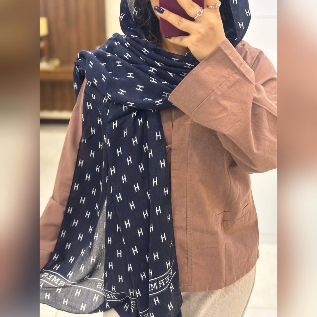 خرید انلاین شال نخ پنبه چهارفصل طرحدار