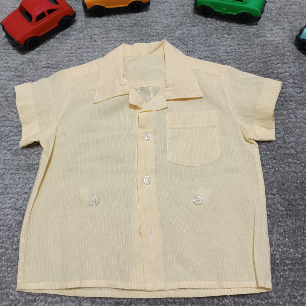 مشخصات بلوز پسرانه نوزادی وارداتی لیمویی لینن