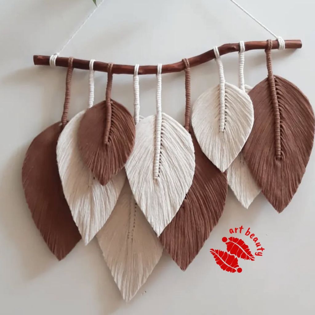 قیمت دیوارکوب برگ مکرومه طرح کوهستان