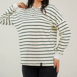 بلوز یقه دکمه راه راه زنانه