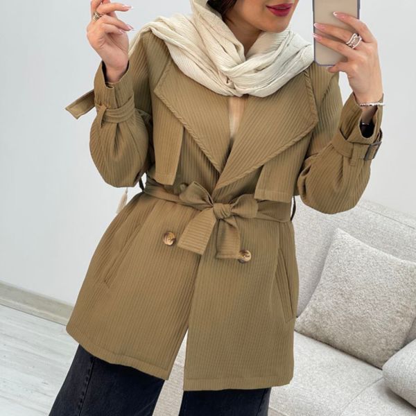 بارانی  زنانه آستردار طرح هانی