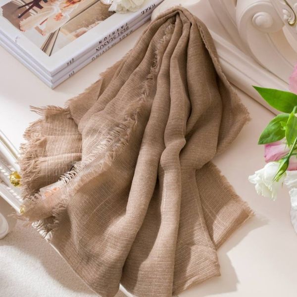 شال زنانه کنفی پاییزه دور ریش