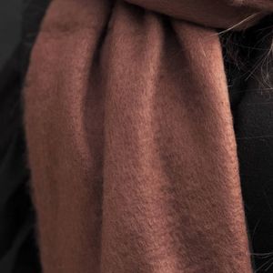 قیمت ارزان بیگ اسکارف قهوه ای پشمی