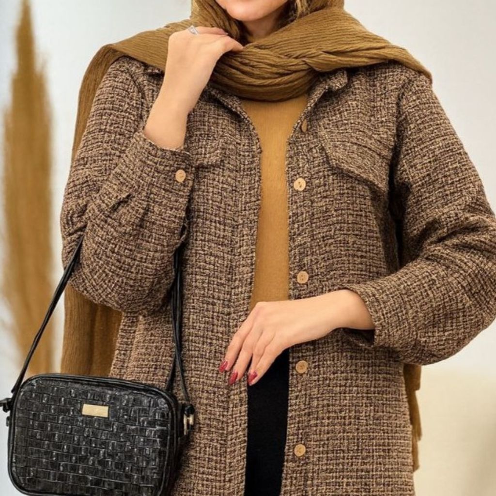 خرید اینترنتی مانتو بغل دکمه راشل