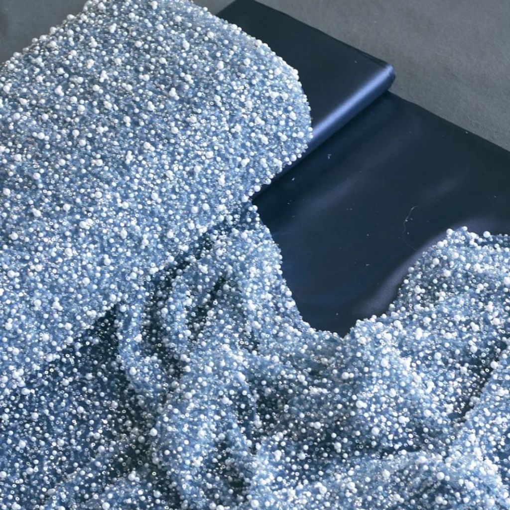 قیمت ارزان پارچه تور جسمیکو پر کار