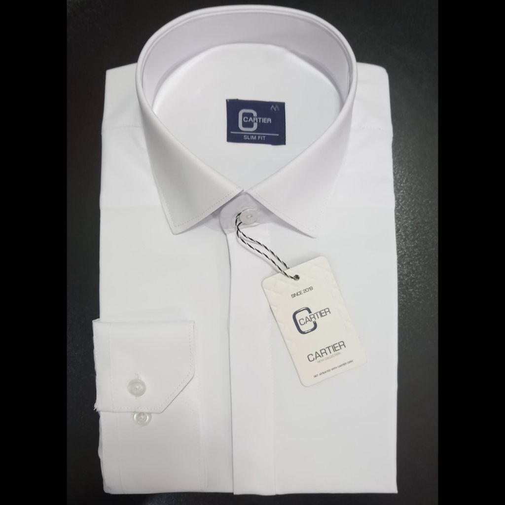 قیمت پیراهن مردانه مجلسی سفید اسلیم فیت