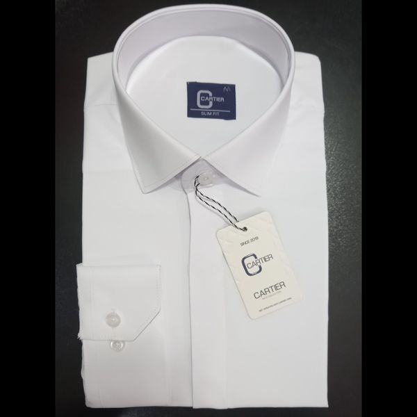 پیراهن مردانه مجلسی سفید اسلیم فیت