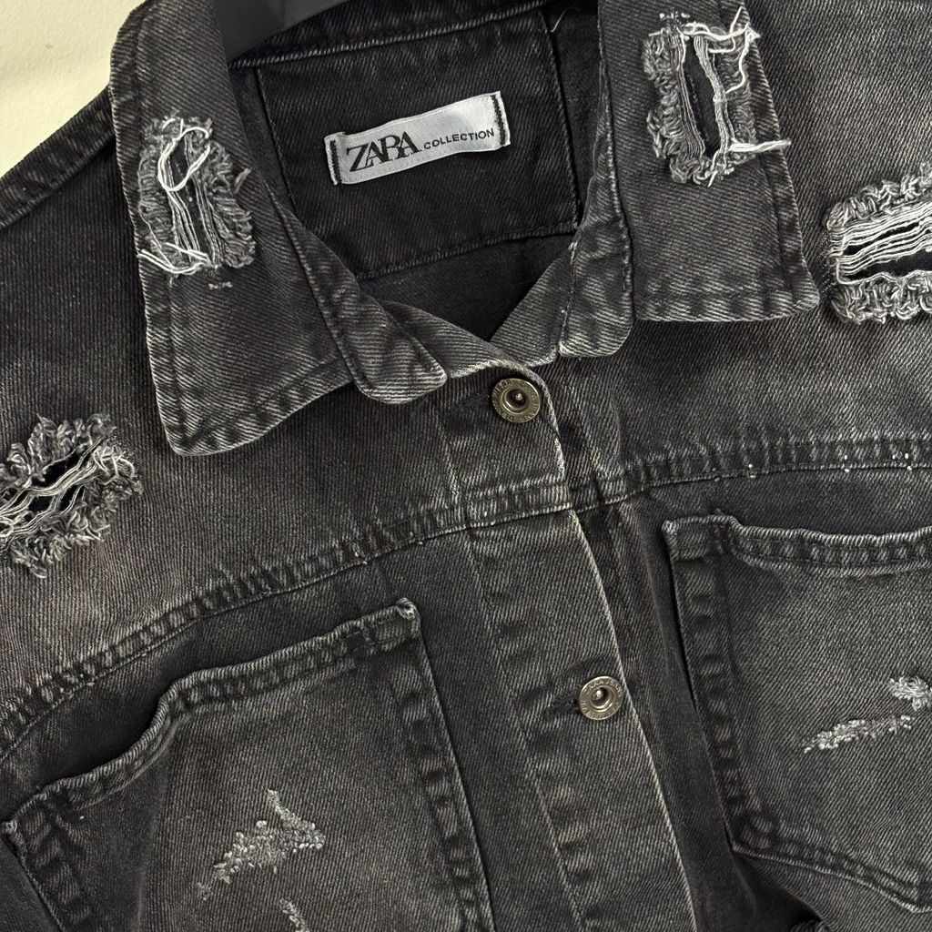 خرید اینترنتی کت جین زارا مشکی   زا‌و دار