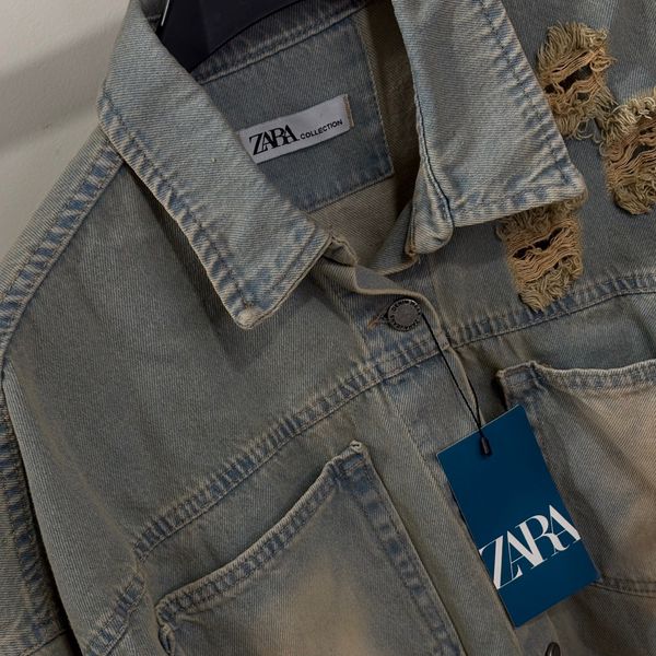 کت جین کرمی آبی