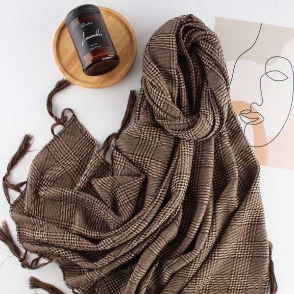 شال زنانه ویسکوز پاییزه طرح پلیسه