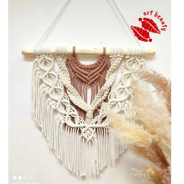 دیوارکوب اویز دکوری مکرومه بافی طرح آیلار