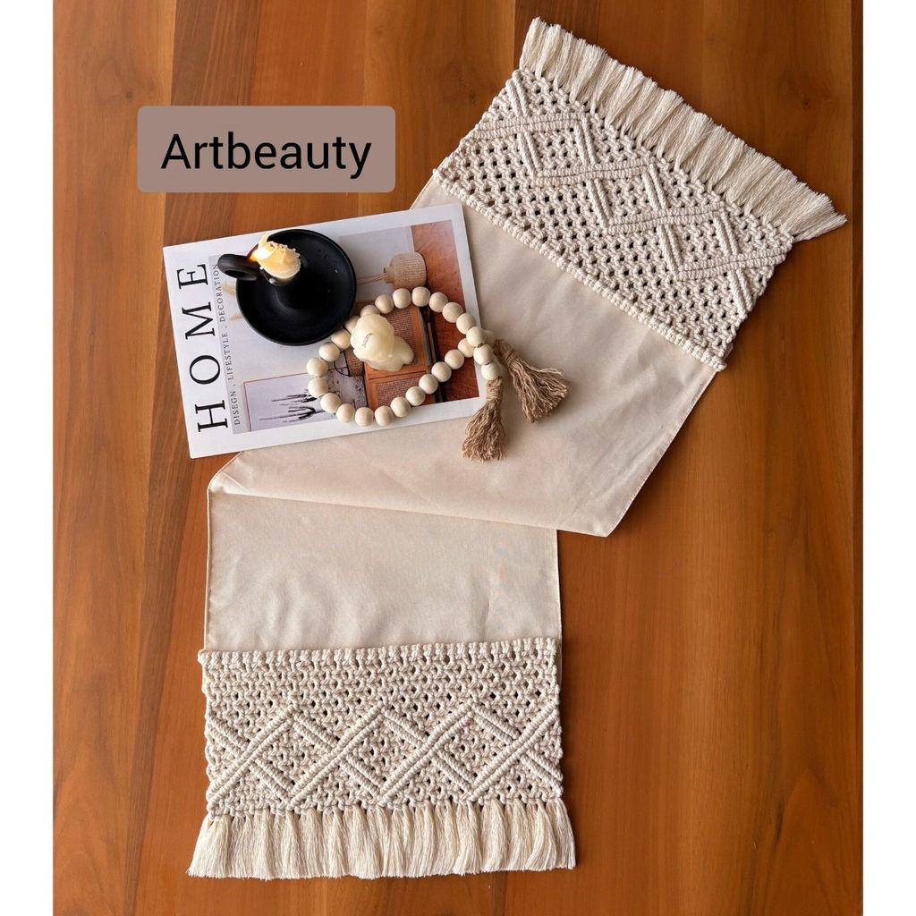 خرید آنلاین رانر مکرومه دکوراتیو طرح بهاران