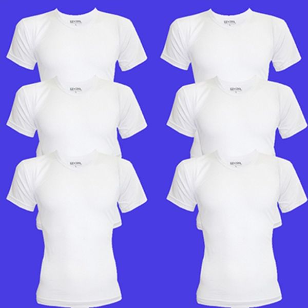 زیرپوش نیم آستین مردانه سفید نخ پنبه 6 عددی