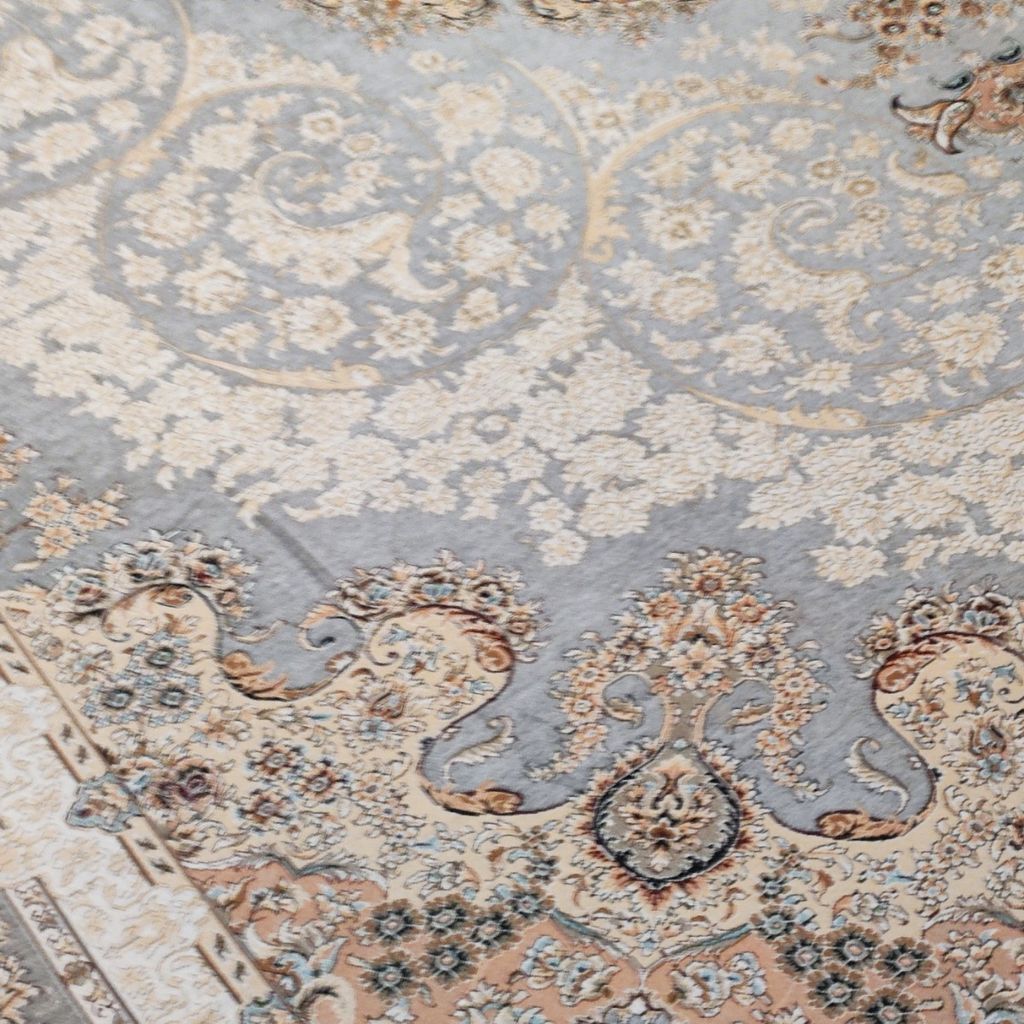 خرید آنلاین کاور فرش 12متری طوسی طرح آریا نیکزاد