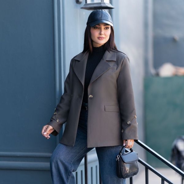 کت آستردار پاییزه ریوا موکا