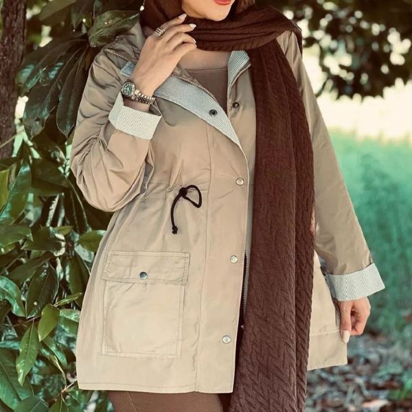 بارونی زنانه طرح رنگین کمان