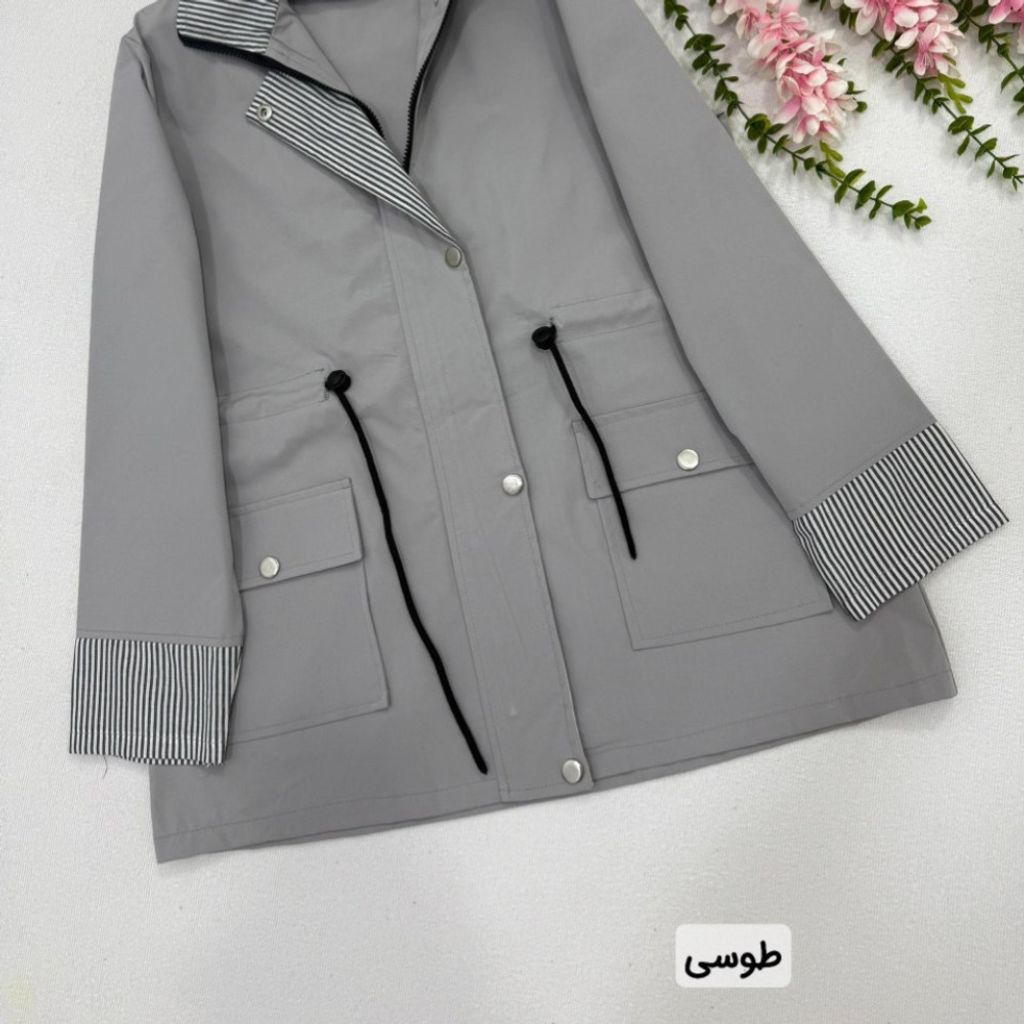 قیمت ارزان بارونی زنانه طرح رنگین کمان