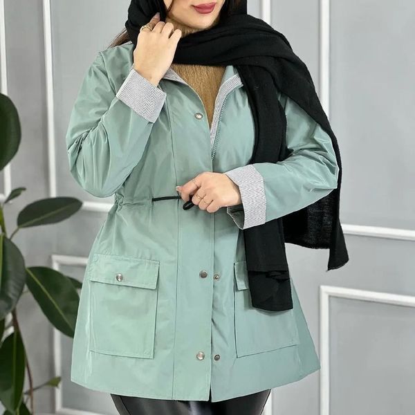 بارونی زنانه طرح رنگین کمان