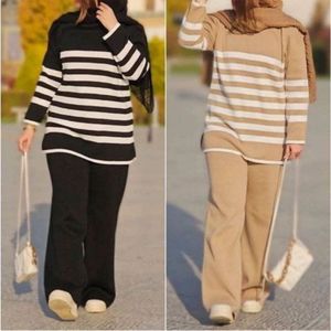 خرید انلاین ست بافت بلوز و شلوار راه راه کد 4000