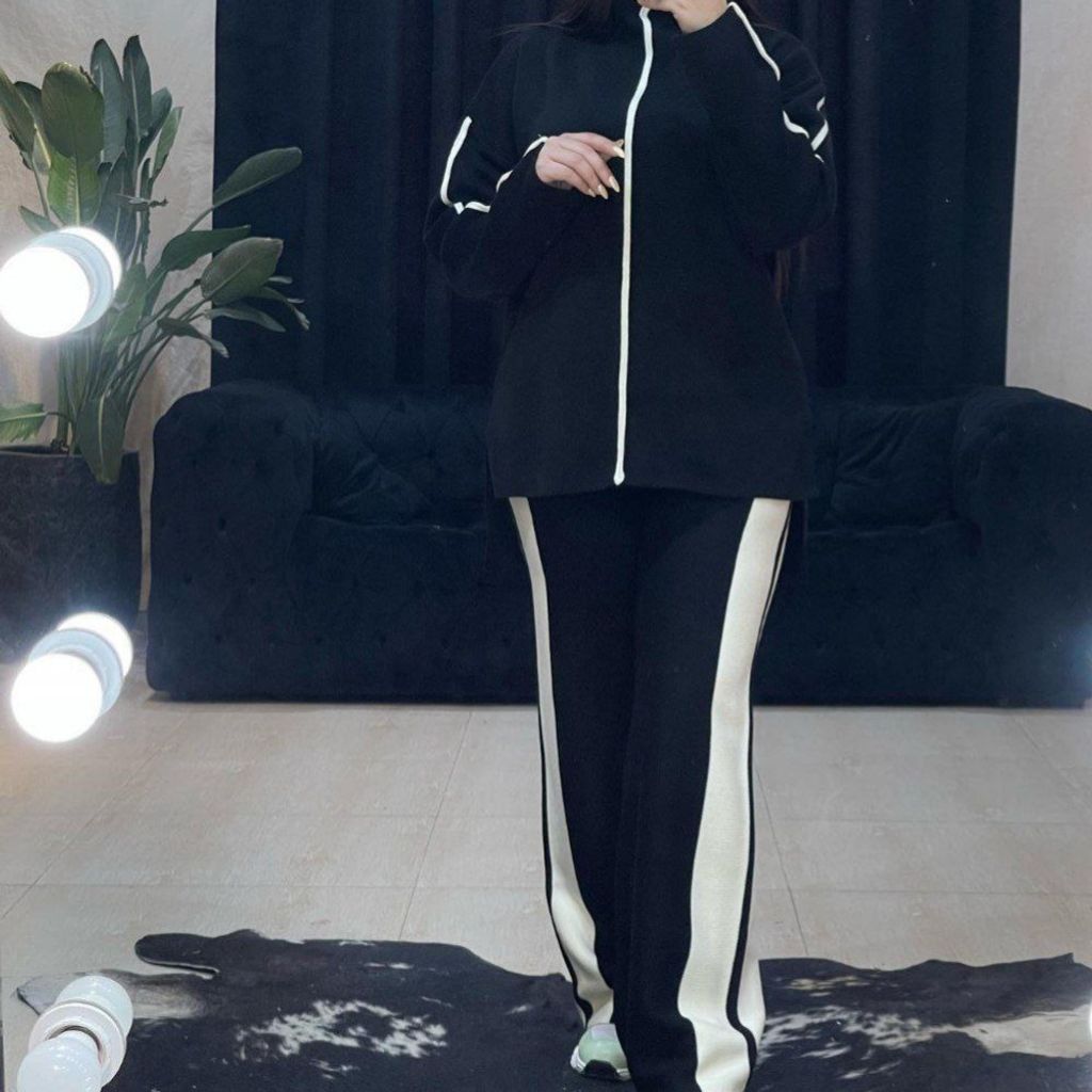 مشخصات ست بافت زنانه بغل خط دار