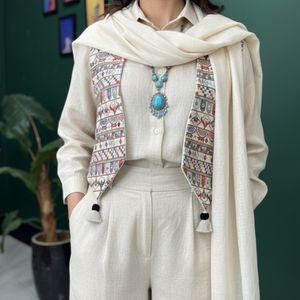 خرید اینترنتی جلیقه مجلسی لینن سوزندوزی