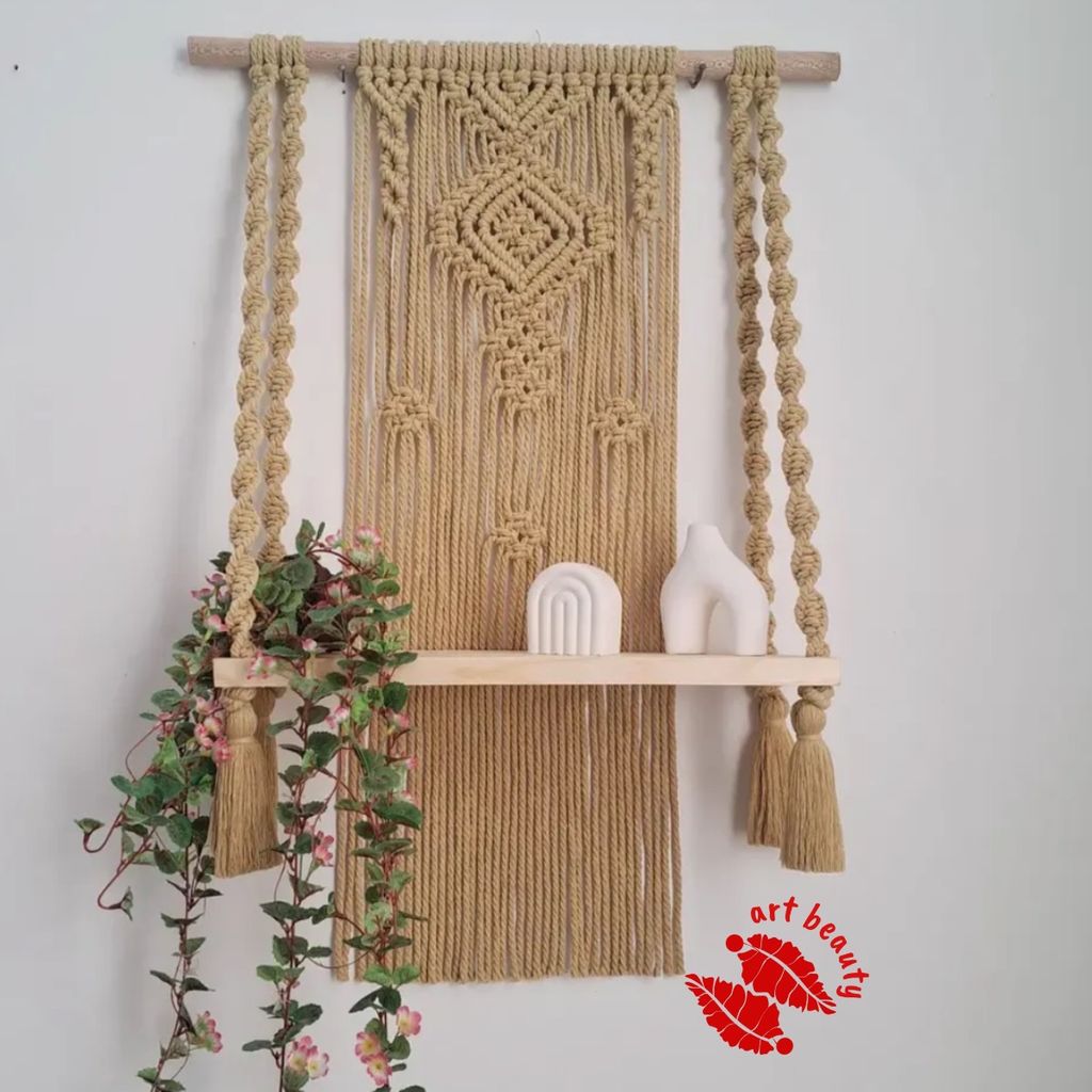 خرید انلاین شلف چوبی مکرومه بافی مدل طناز