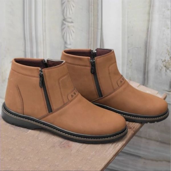 نیم بوت مردانه مدل آشیل دو طرف زیپ