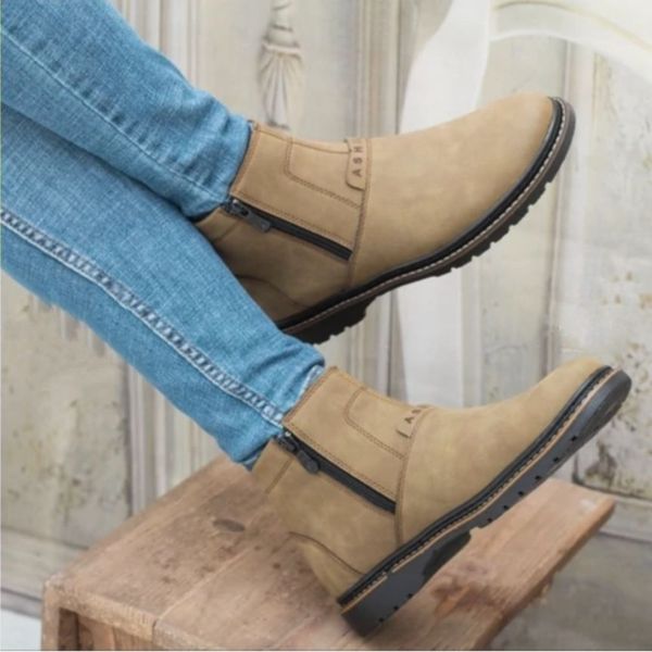 نیم بوت مردانه مدل آشیل دو طرف زیپ