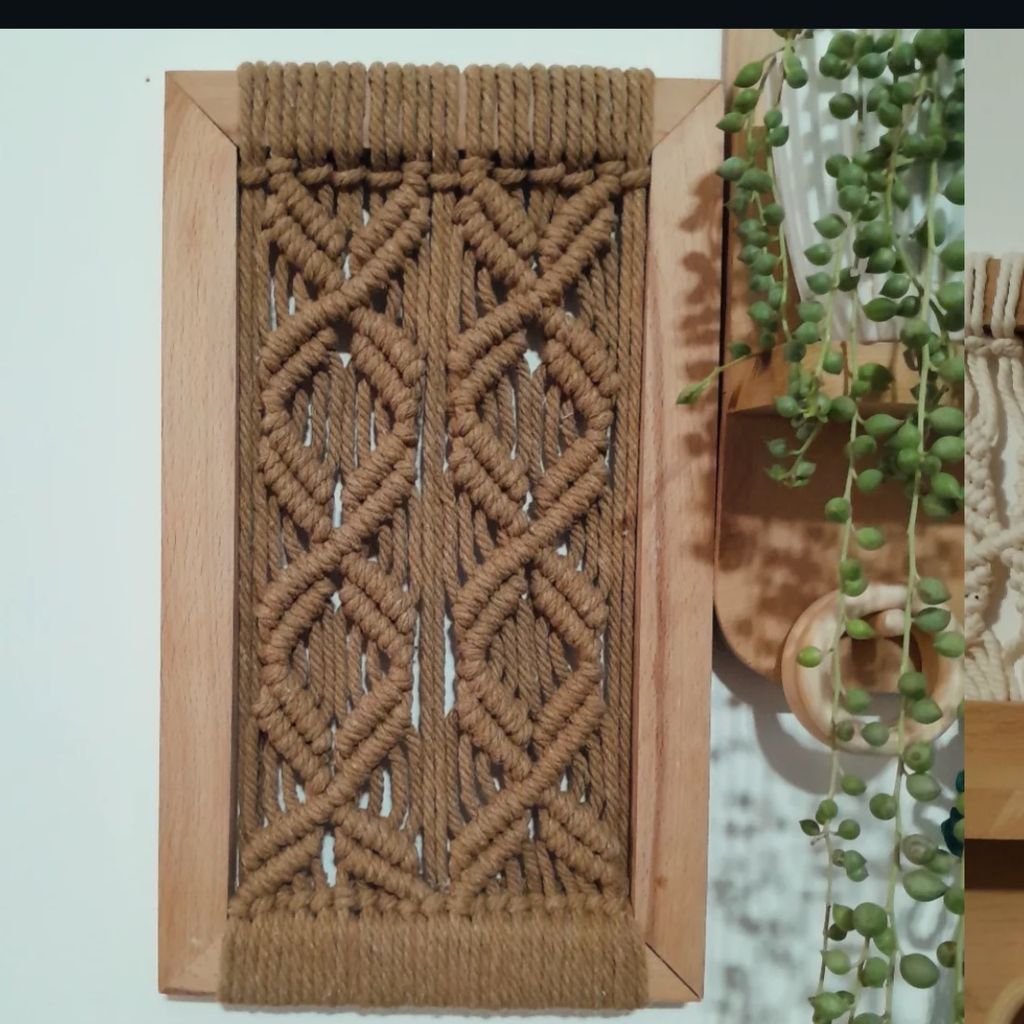 قیمت ارزان قاب دکوراتیو مکرومه بافی مدل پانیذ