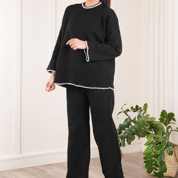 ست بافت مشکی نجلا پاد