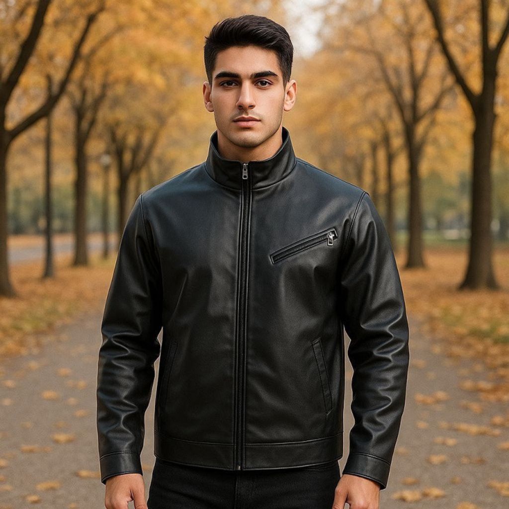 قیمت ارزان کاپشن چرم مردانه مدل Babak