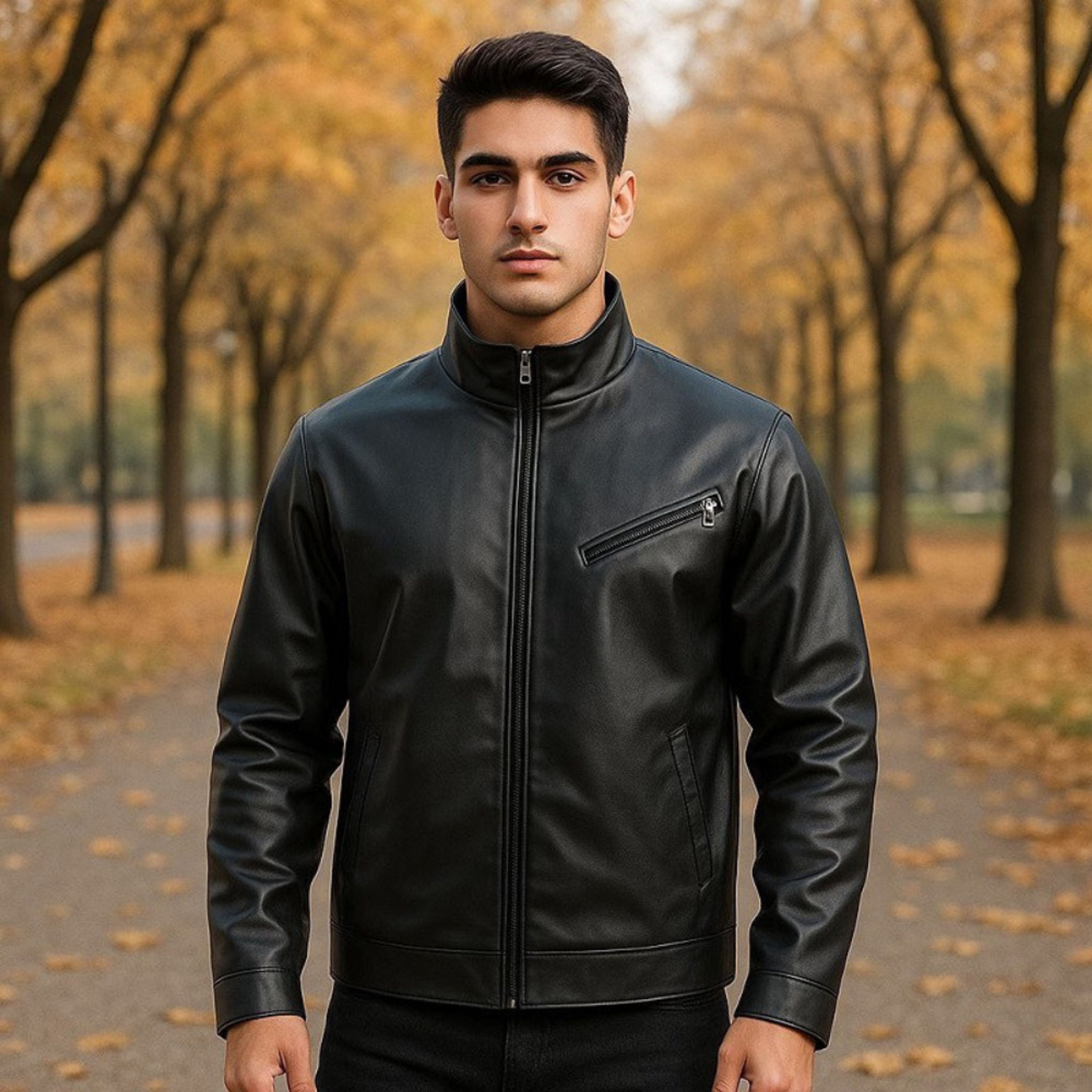 قیمت ارزان کاپشن چرم مردانه مدل Babak