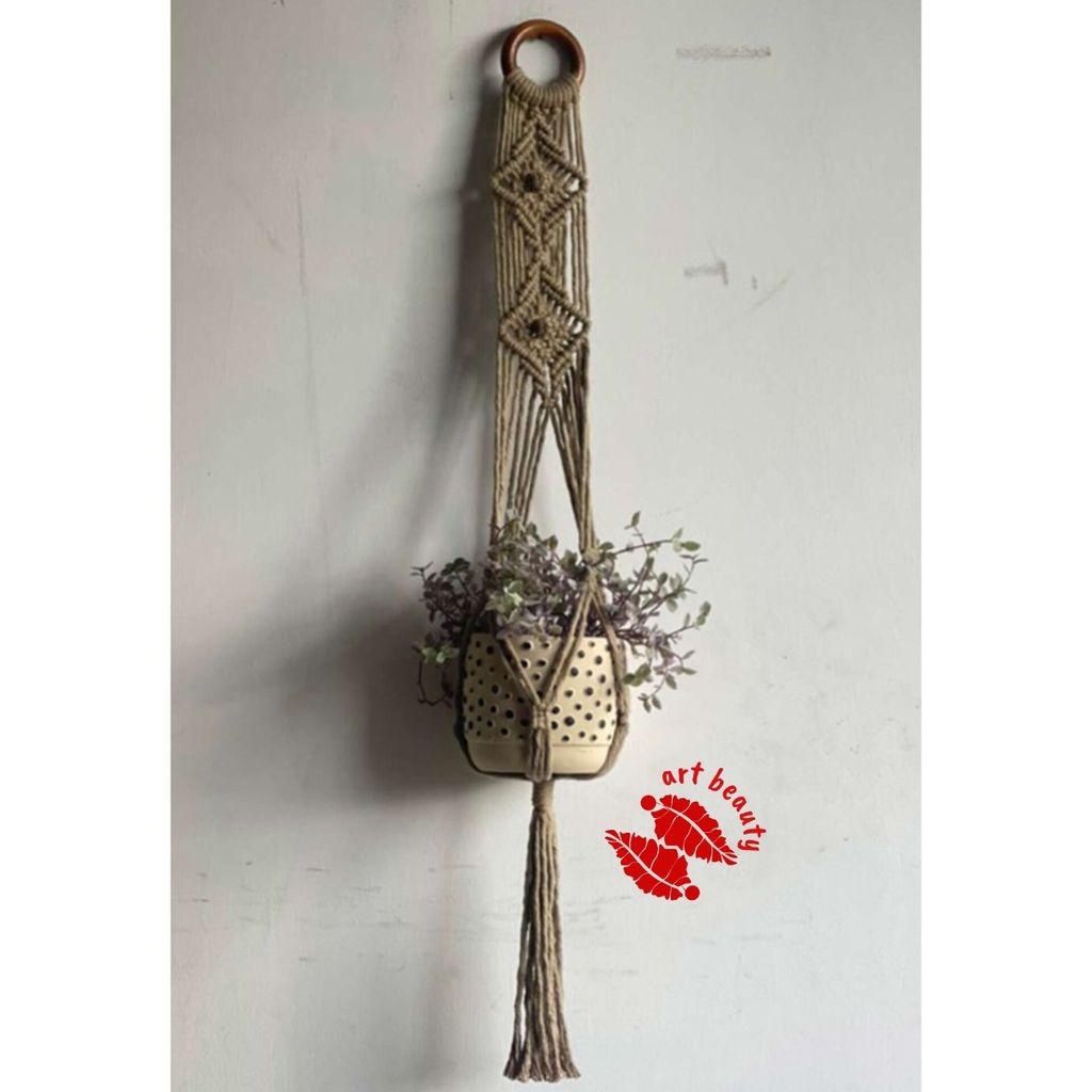 مشخصات اویز گلدان مکرومه طرح شقایق