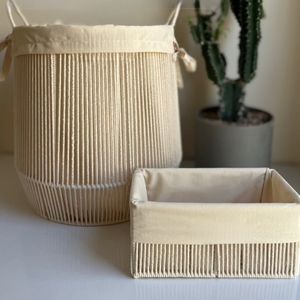 ست لاندری باکس  و باکس کوچک مکرومه بافی