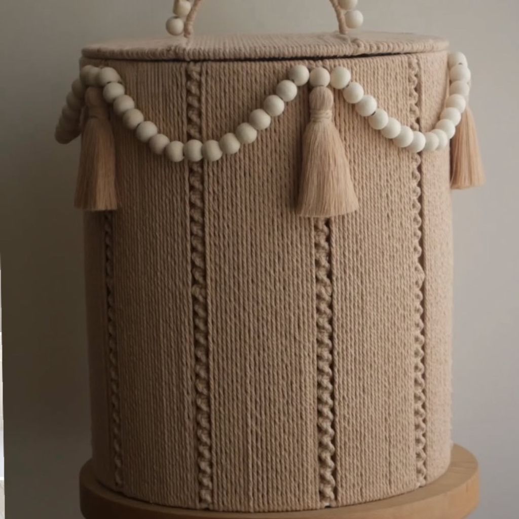 قیمت ارزان سبد مکرومه بافی مدل در دار