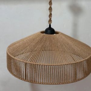 لوستر مکرومه بافی مدل مخروطی نخ کنف