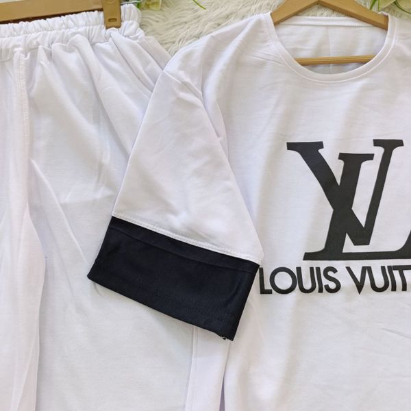 ست زنانه تیشرت شلوار طرح لویی ویتون