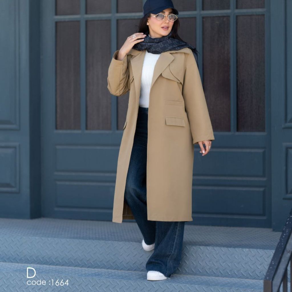 خرید آنلاین بارونی آوینا آستردار نسکافه ای تا سایز 52