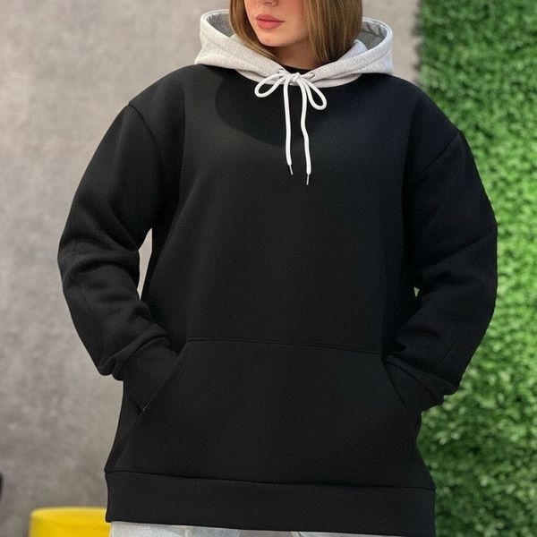 هودی زنانه طرح کلاه طوسی