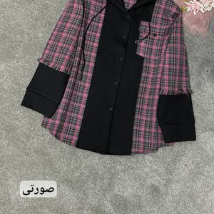 خرید انلاین سویشرت زنانه کلاهدار طرح ترکیبی دورس و چهارخونه