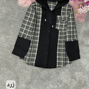 قیمت سویشرت زنانه کلاهدار طرح ترکیبی دورس و چهارخونه