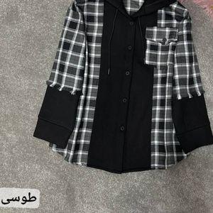 فروش اینترنتی سویشرت زنانه کلاهدار طرح ترکیبی دورس و چهارخونه