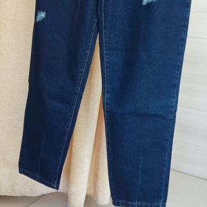 فروش اینترنتی شلوار زنانه لی مام فیت ساسون دار سرمه ای