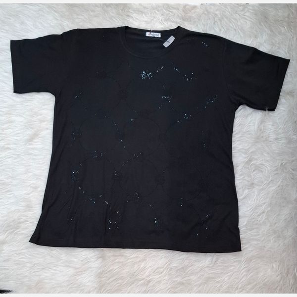 تیشرت ویسکوز نگین دار مشکی