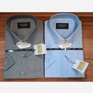 خرید اینترنتی پیراهن مردانه راه راه آستین کوتاه