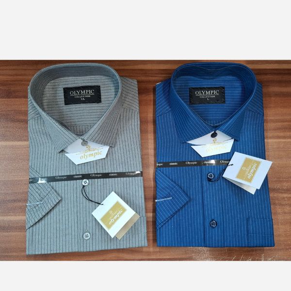 پیراهن مردانه راه راه آستین کوتاه