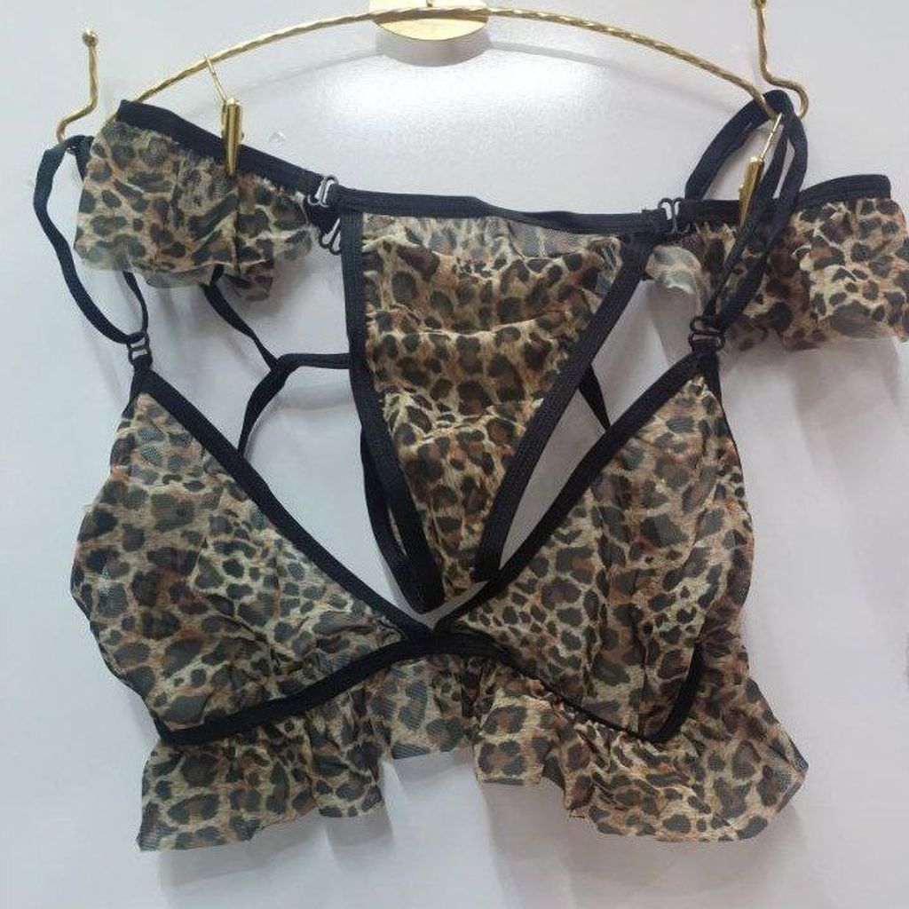 خرید اینترنتی ست سوتین شورت طرح پلنگی 